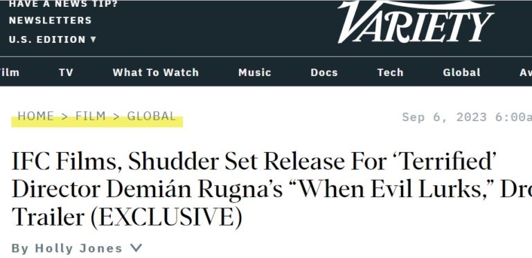 When Evil Lurks Variety´s article